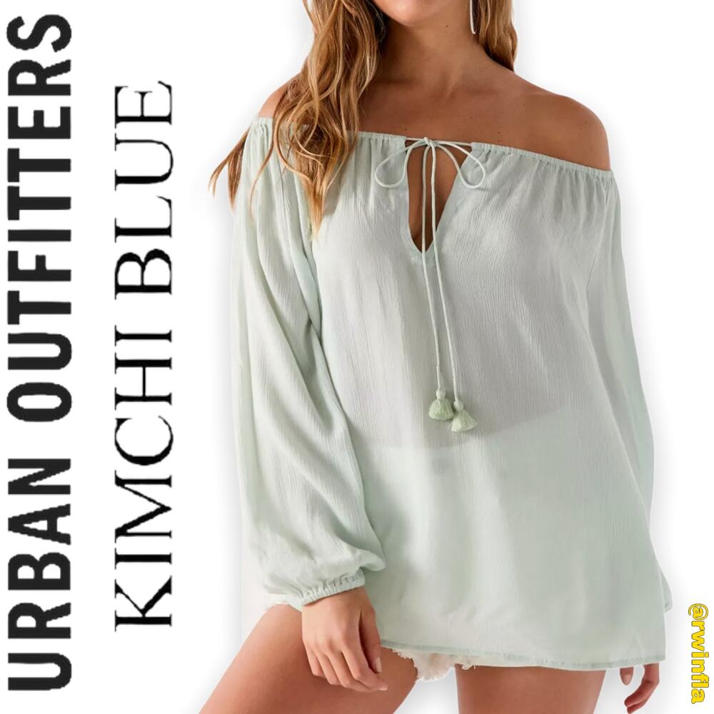Urban Outfitters Kimchi Blue Tie Front Blouse Romantic Indie Boho Western NWT M